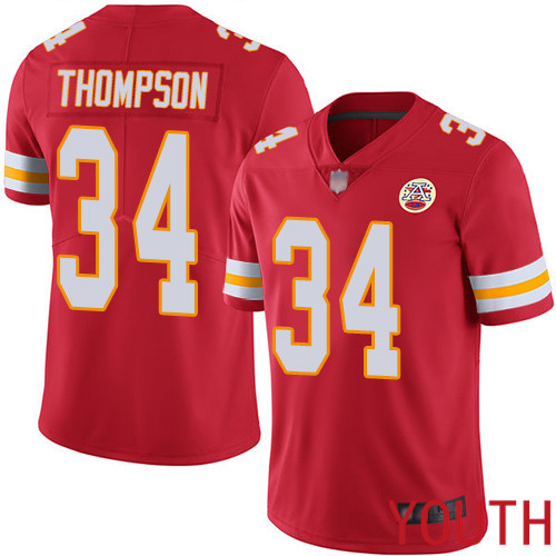 Youth Kansas City Chiefs #34 Thompson Darwin Red Team Color Vapor Untouchable Limited Player Football Nike NFL Jersey